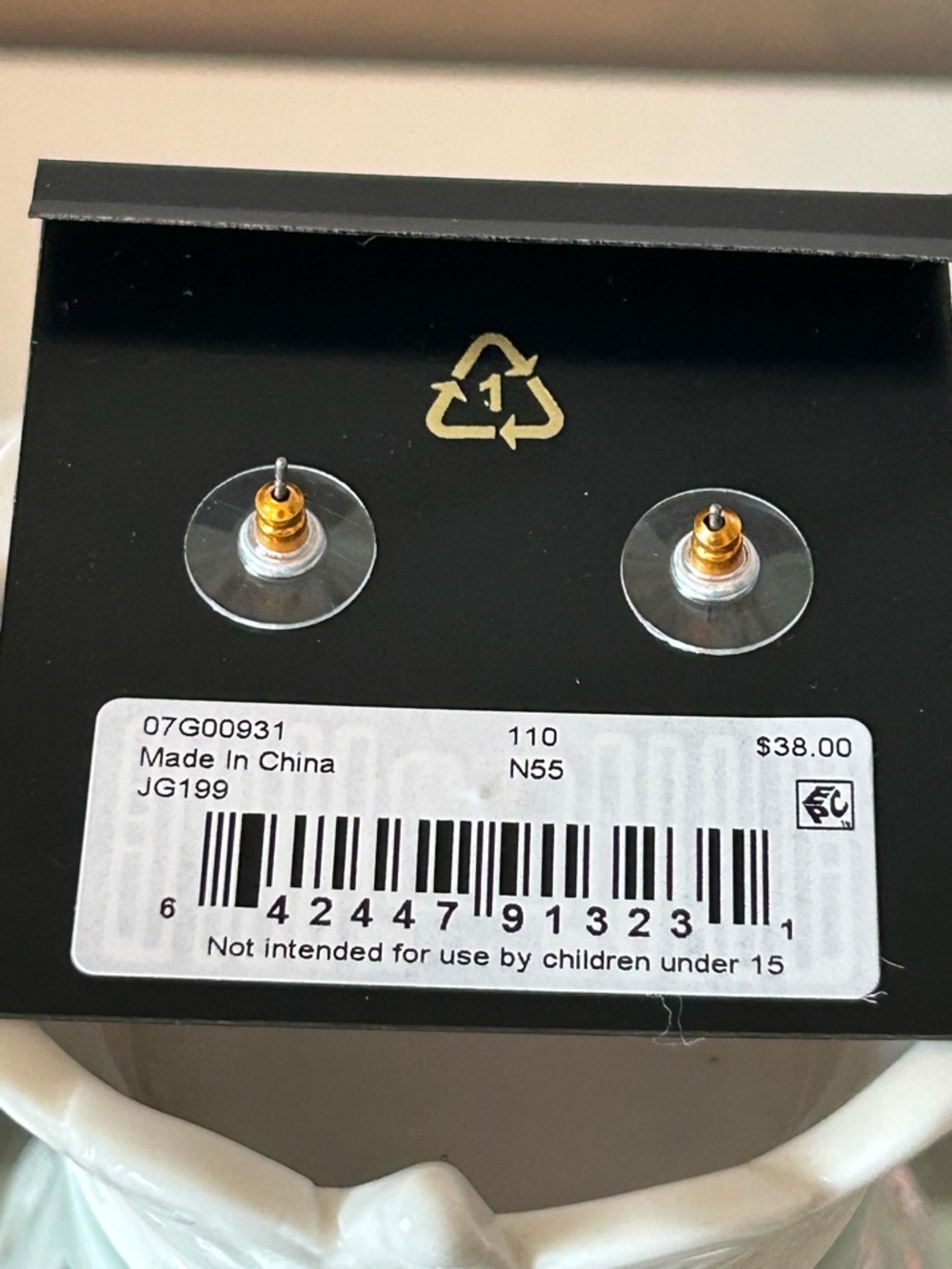 NWT! Givenchy Gold-Tone Glass Crystal Post Drop Earrings - Picture 5 of 7